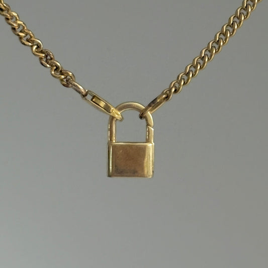 14K Yellow Gold Mini Padlock Charm – Engravable