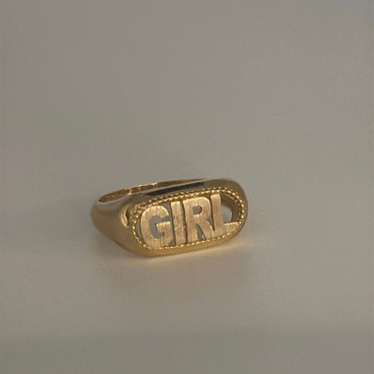 14k Solid Gold “GIRL” Ring