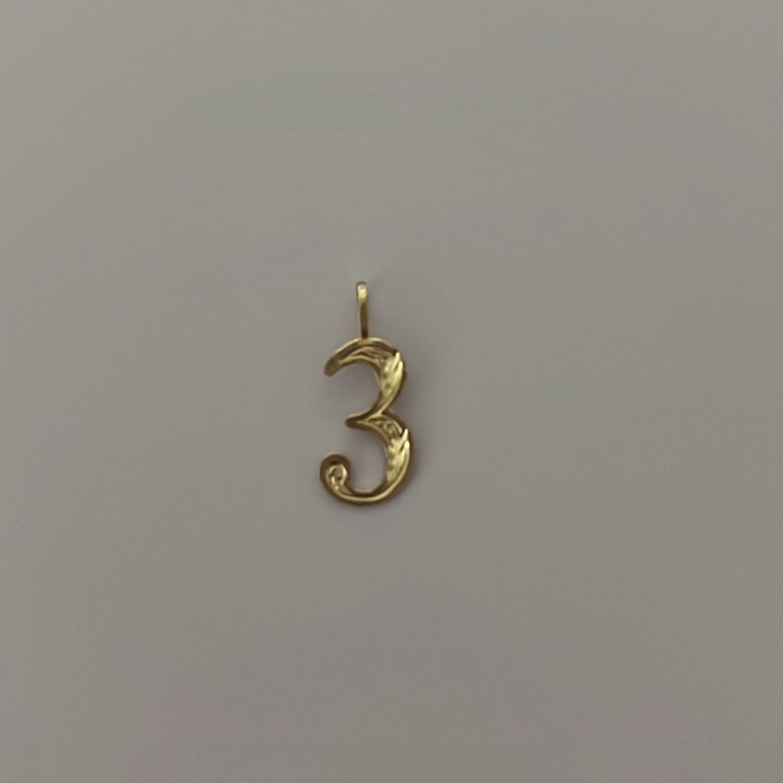 14k solid gold diamond-cut number charms