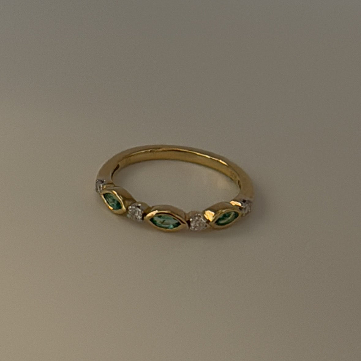 10k solid gold diamond and emerald ring 