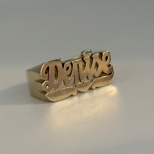 Vintage “Denise” Name Ring - 14K Solid Gold