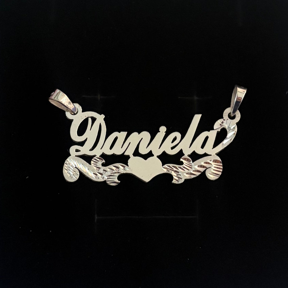 925 Sterling Silver Custom Nameplate Pendant – Personalized Name Design