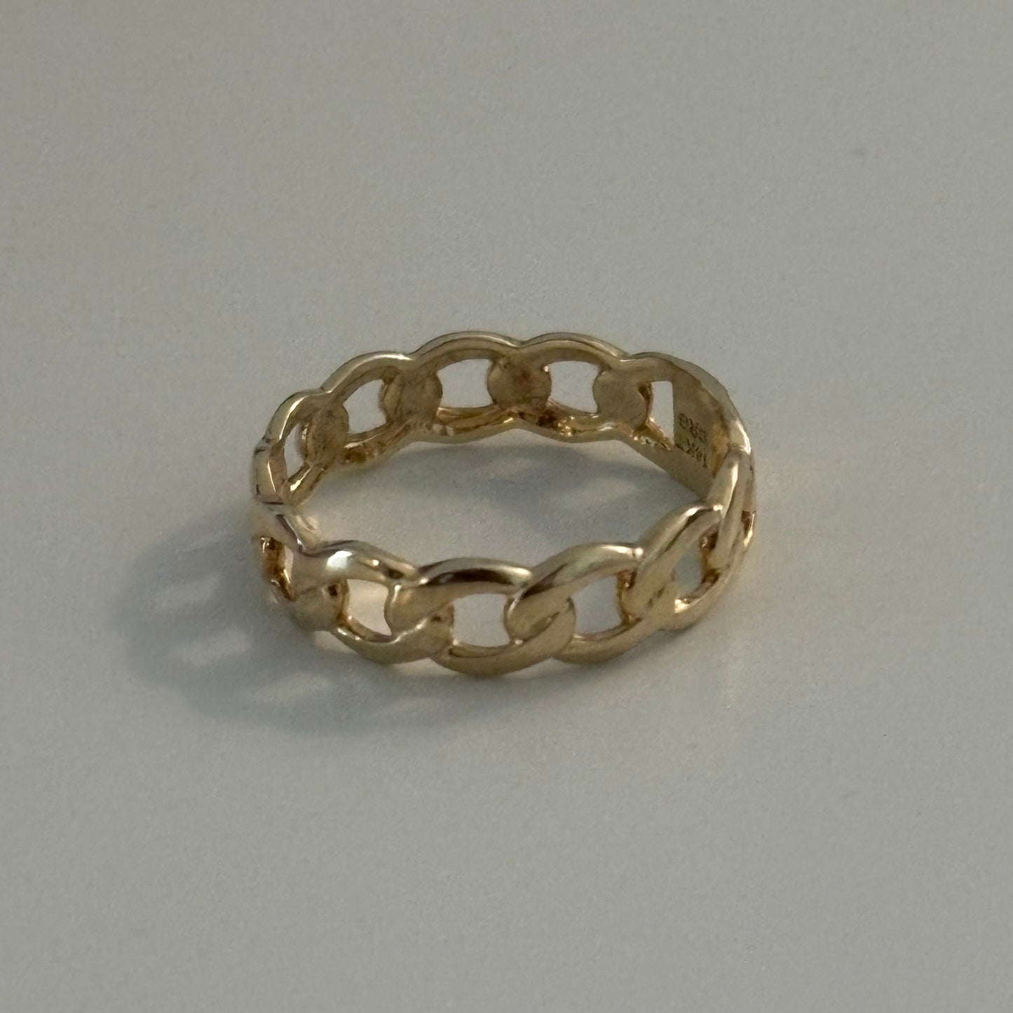 14k solid gold cuban ring