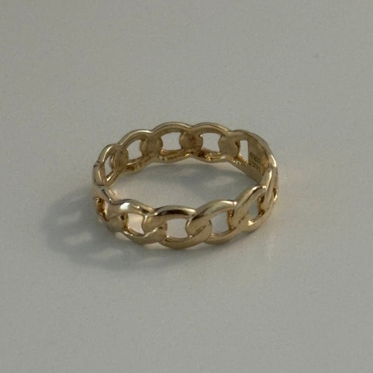 14k solid gold cuban ring