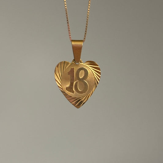 Vintage 14K Gold ‘18’ Heart Charm