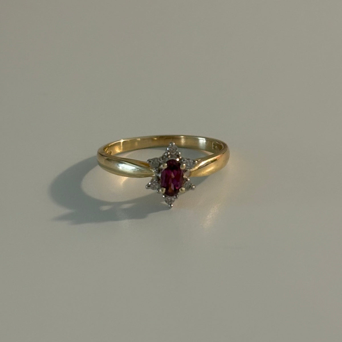 14K Yellow Gold Marquise Tourmaline & Diamond Ring