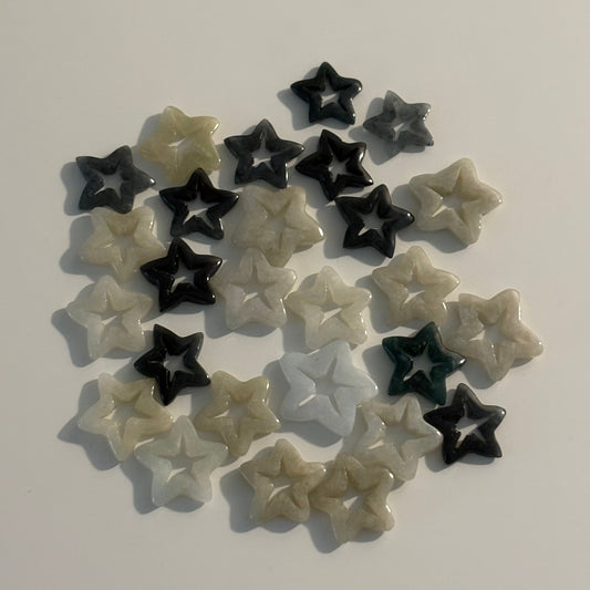 Jade Star Slider Charms -Light & Dark Jade