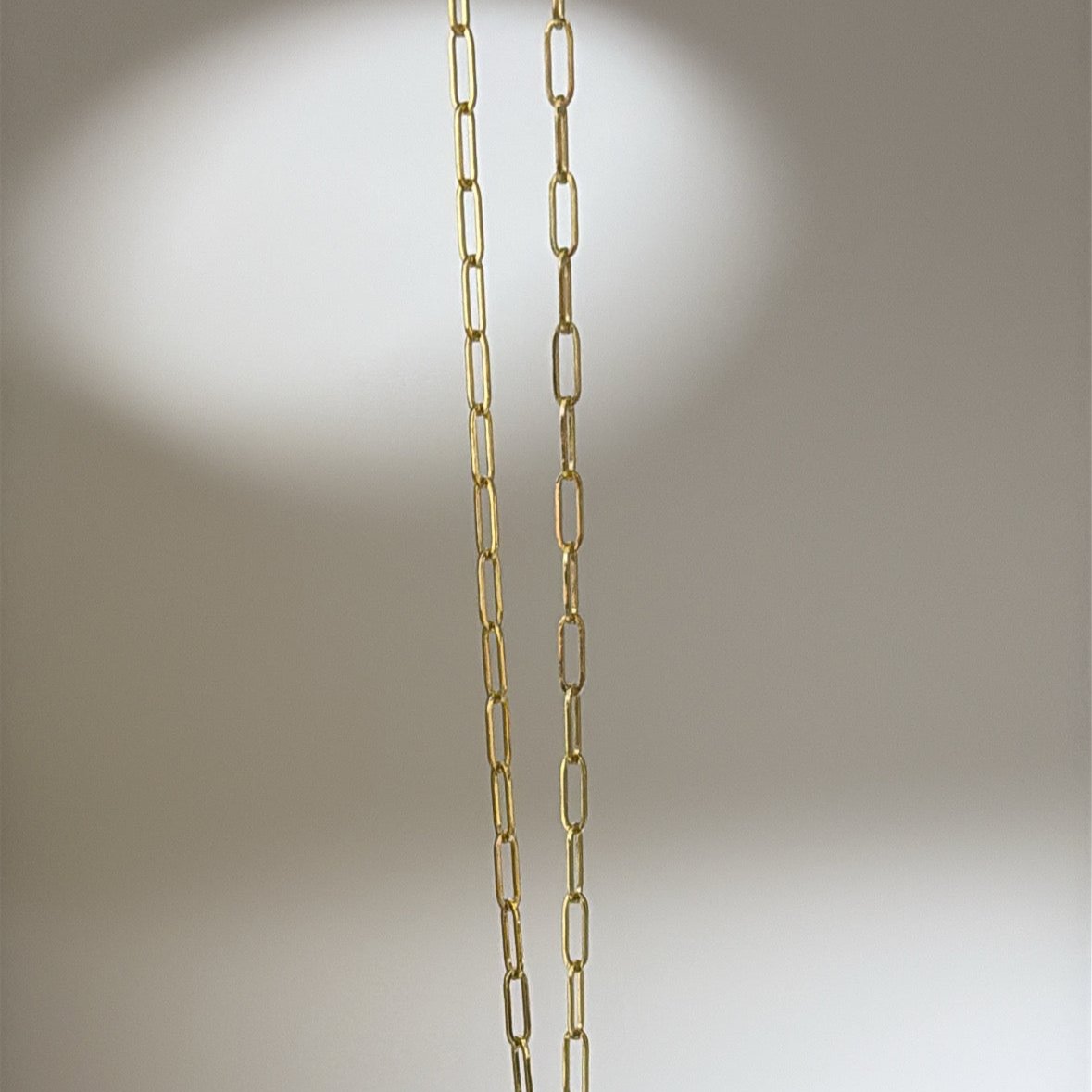 14k solid paperclip chain