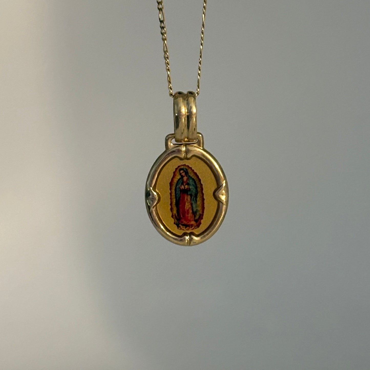 Italian 14K Gold Virgen de Guadalupe  Pendant