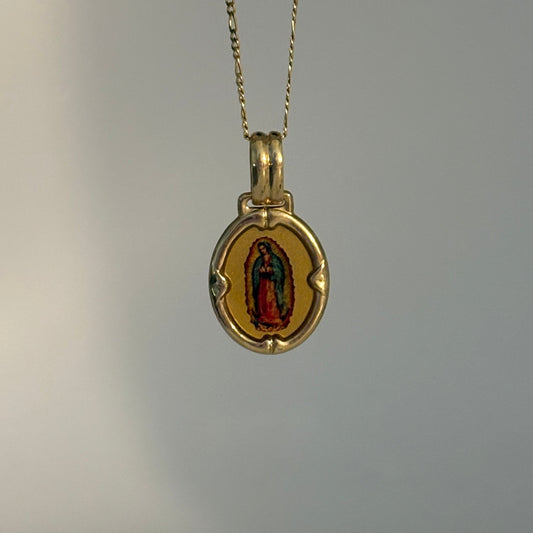 Italian 14K Gold Virgen de Guadalupe  Pendant
