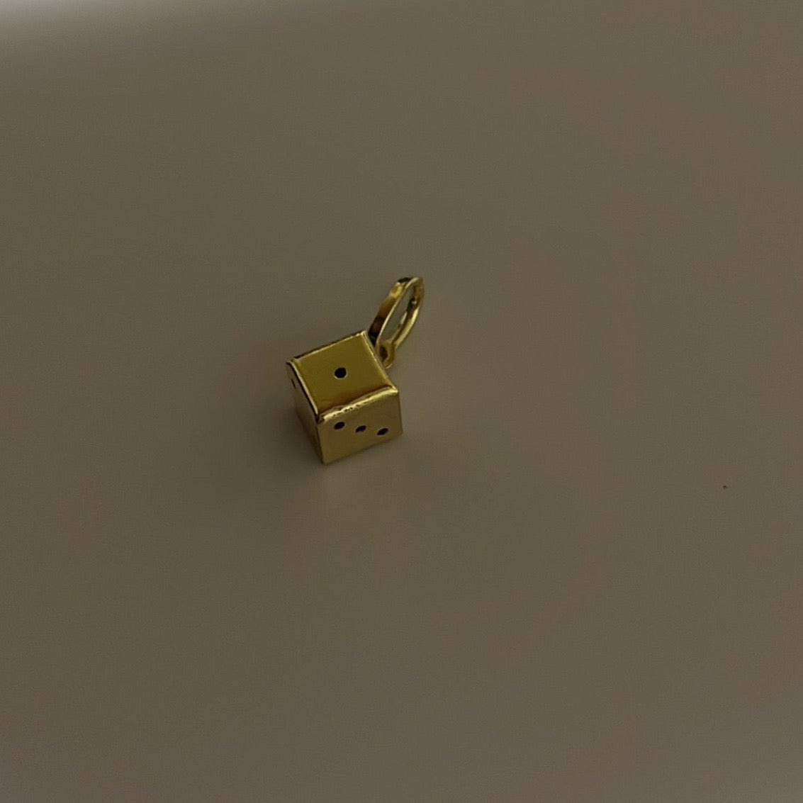 14K solid gold dice charm