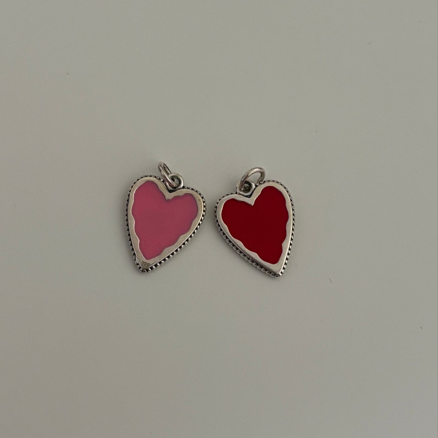 Reversible Enamel Heart Pendant – Sterling Silver 925