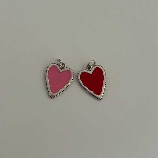 Reversible Enamel Heart Pendant – Sterling Silver 925