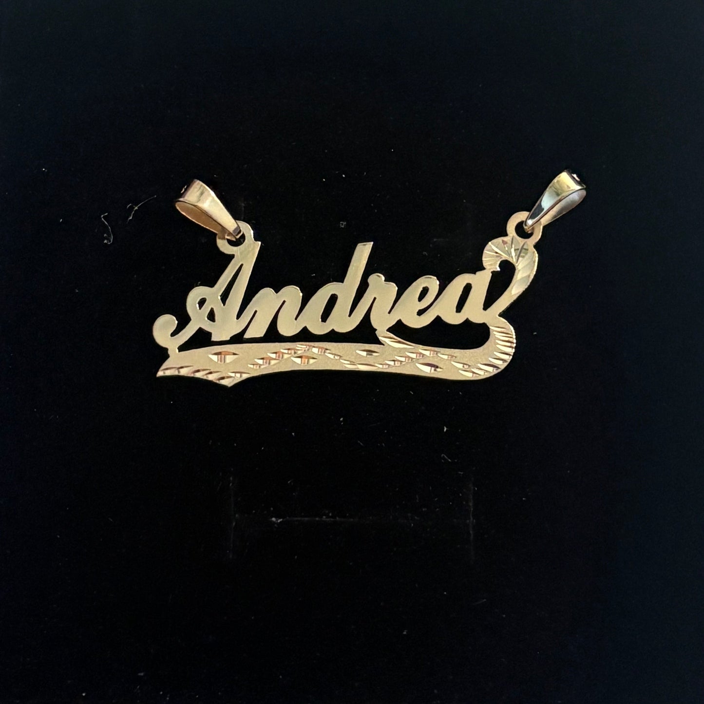14K Gold Custom Nameplate Pendant – Personalized Name Design