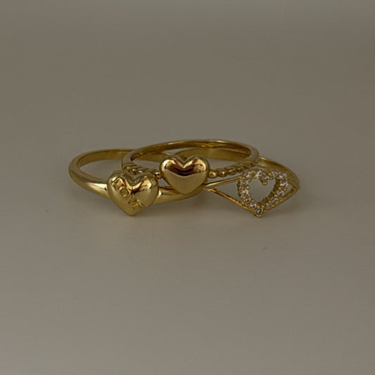 14k heart rings