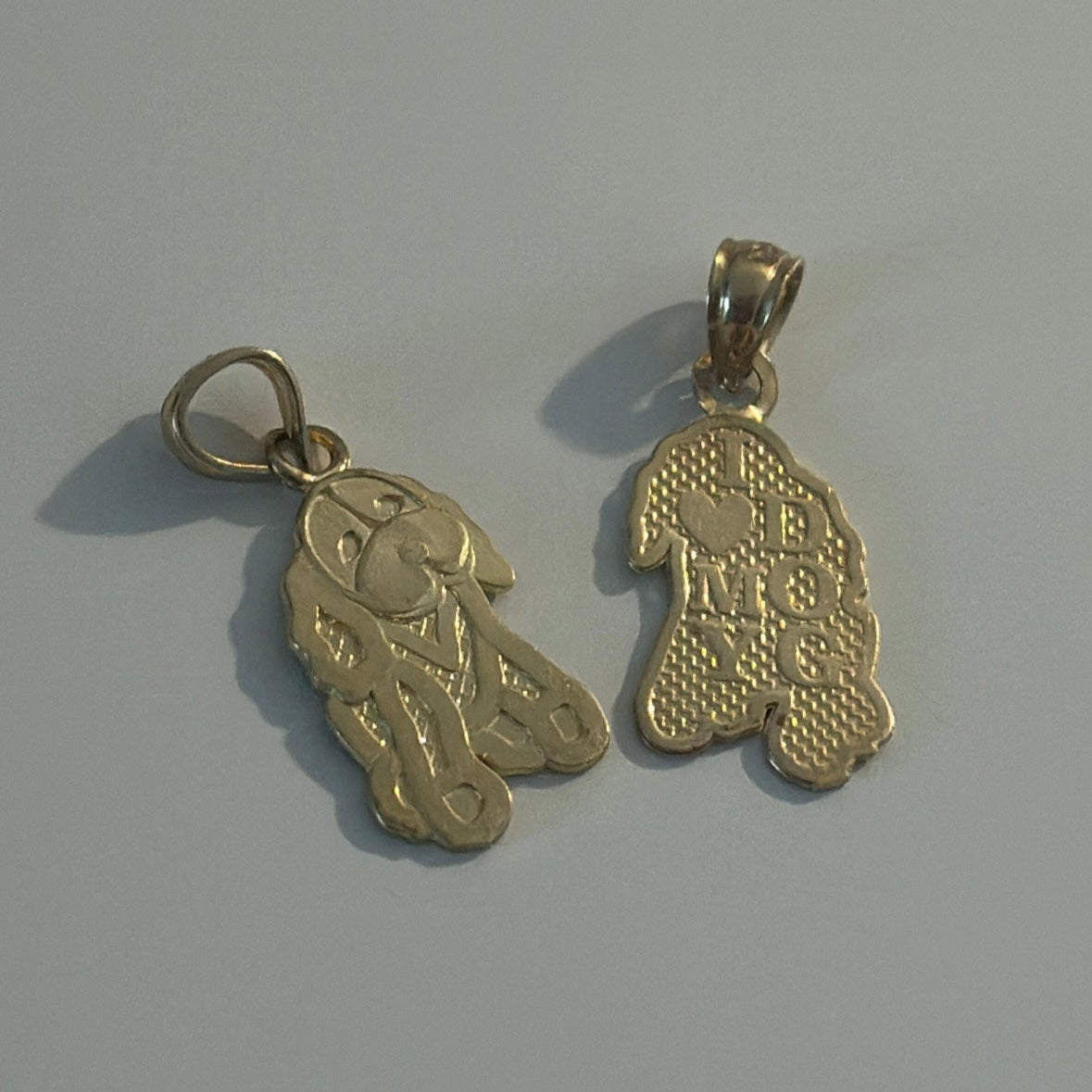 10K Yellow Gold “I ♥ My Dog” Puppy Charm