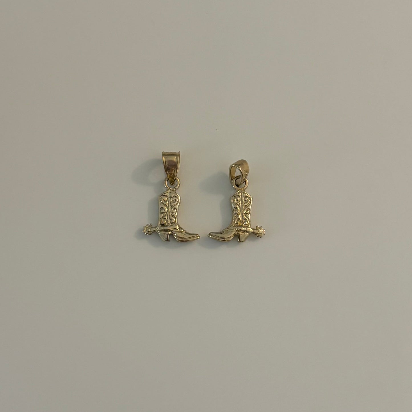 Solid Gold Cowboy Boot Charm Pendant – 10K or 14K Yellow Gold