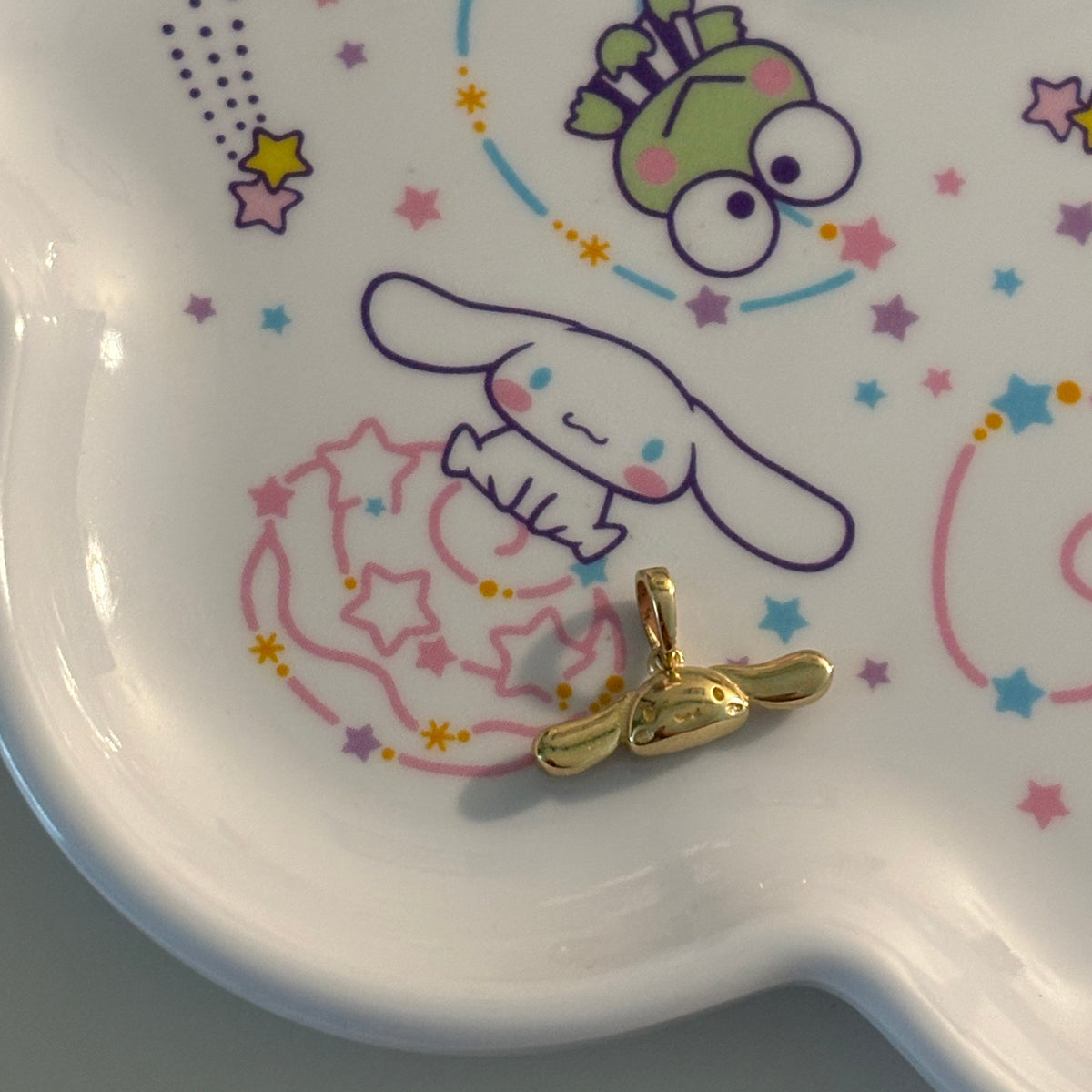 14K Yellow Gold Cinnamoroll-Inspired 3D Head Charm