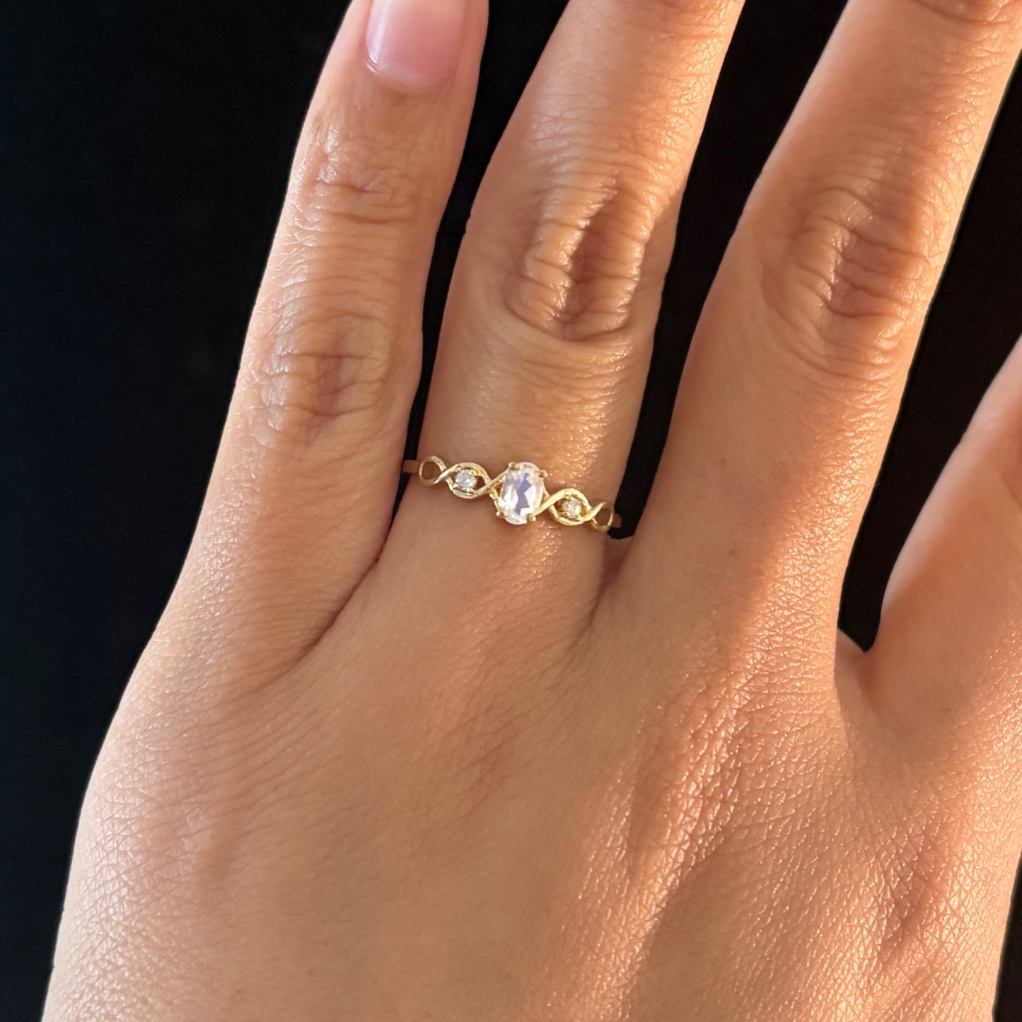 10K Yellow Gold Genuine Birthstone & Diamond Ring | 12 Birthstone Options