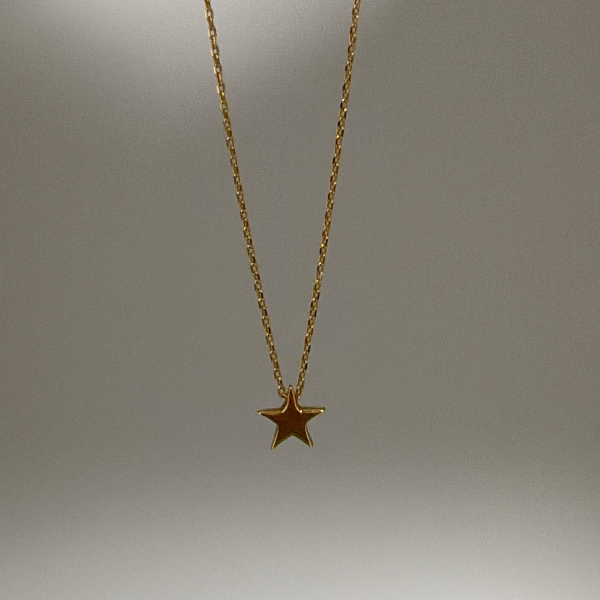 14k gold small star necklace