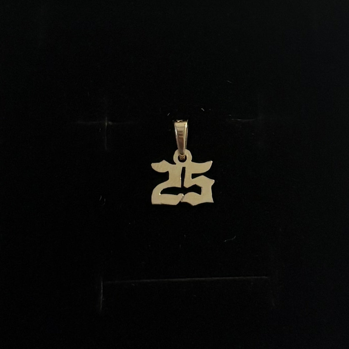 Custom 14K Mini Number Charm -Old English or Cursive Font