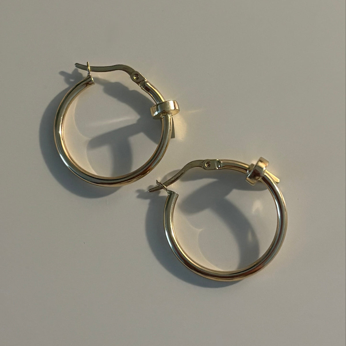 14K Gold Nail Hoop Earrings