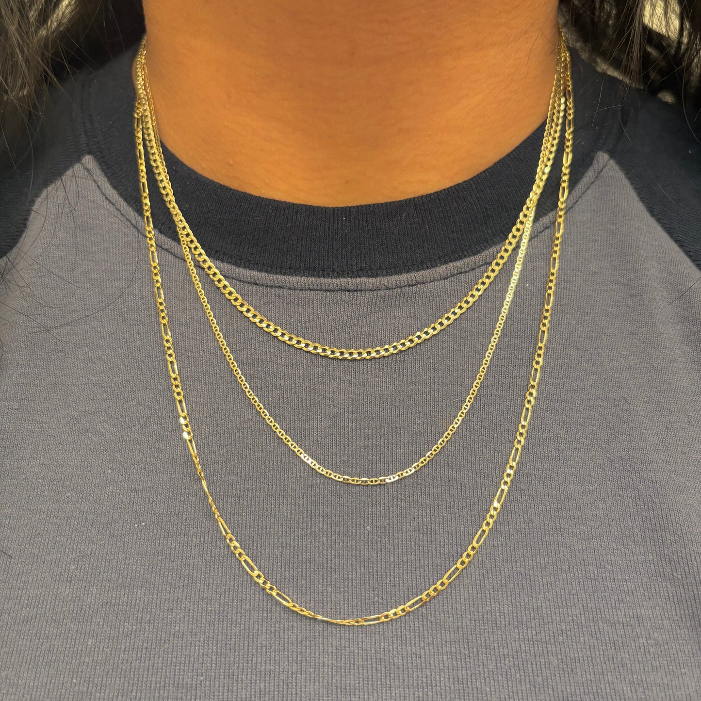 14K Gold Dainty Mariner Chain Necklace