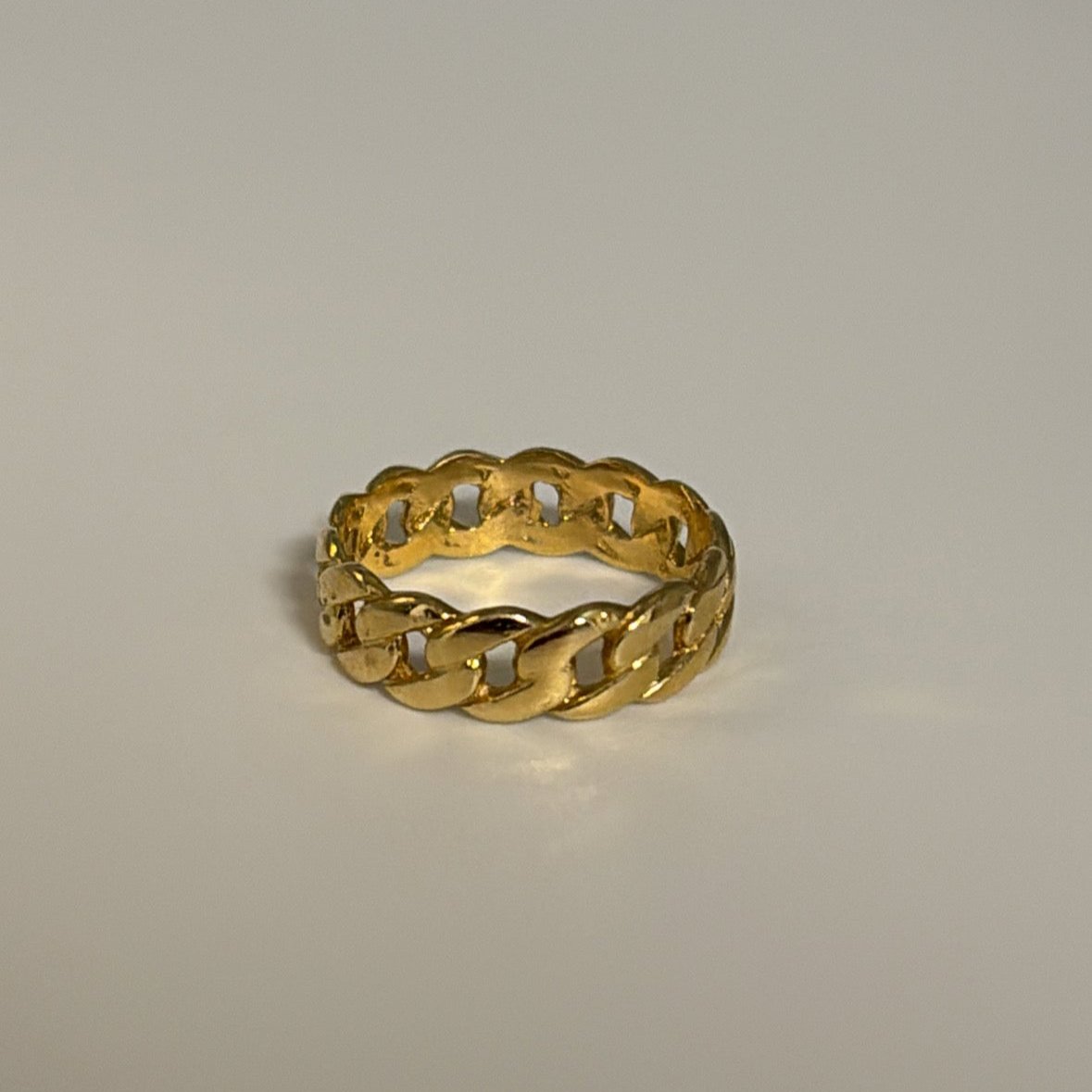 14k solid gold cuban ring