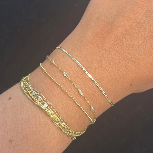 14K Tri-Color Valentino Bracelet