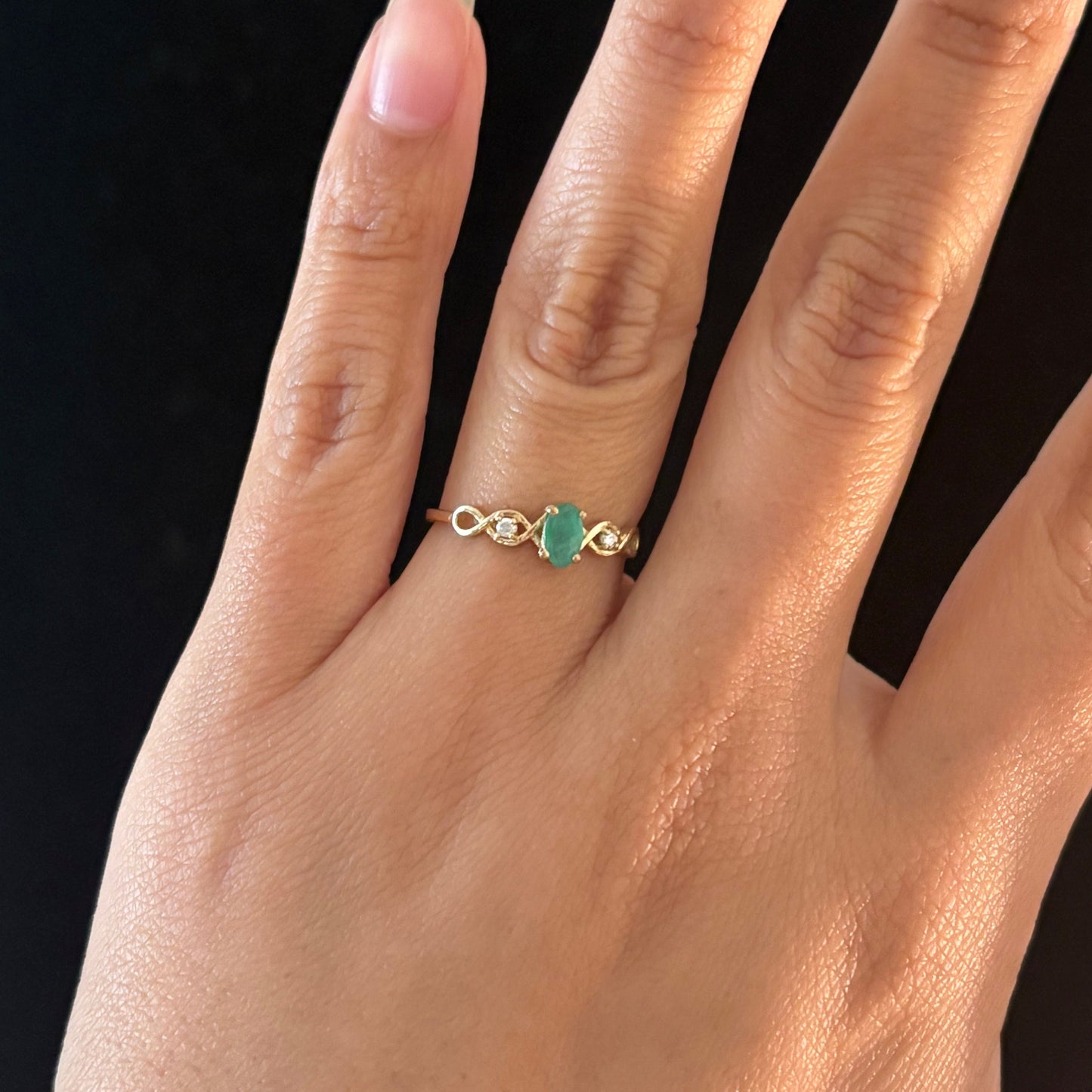 10K Yellow Gold Genuine Birthstone & Diamond Ring | 12 Birthstone Options