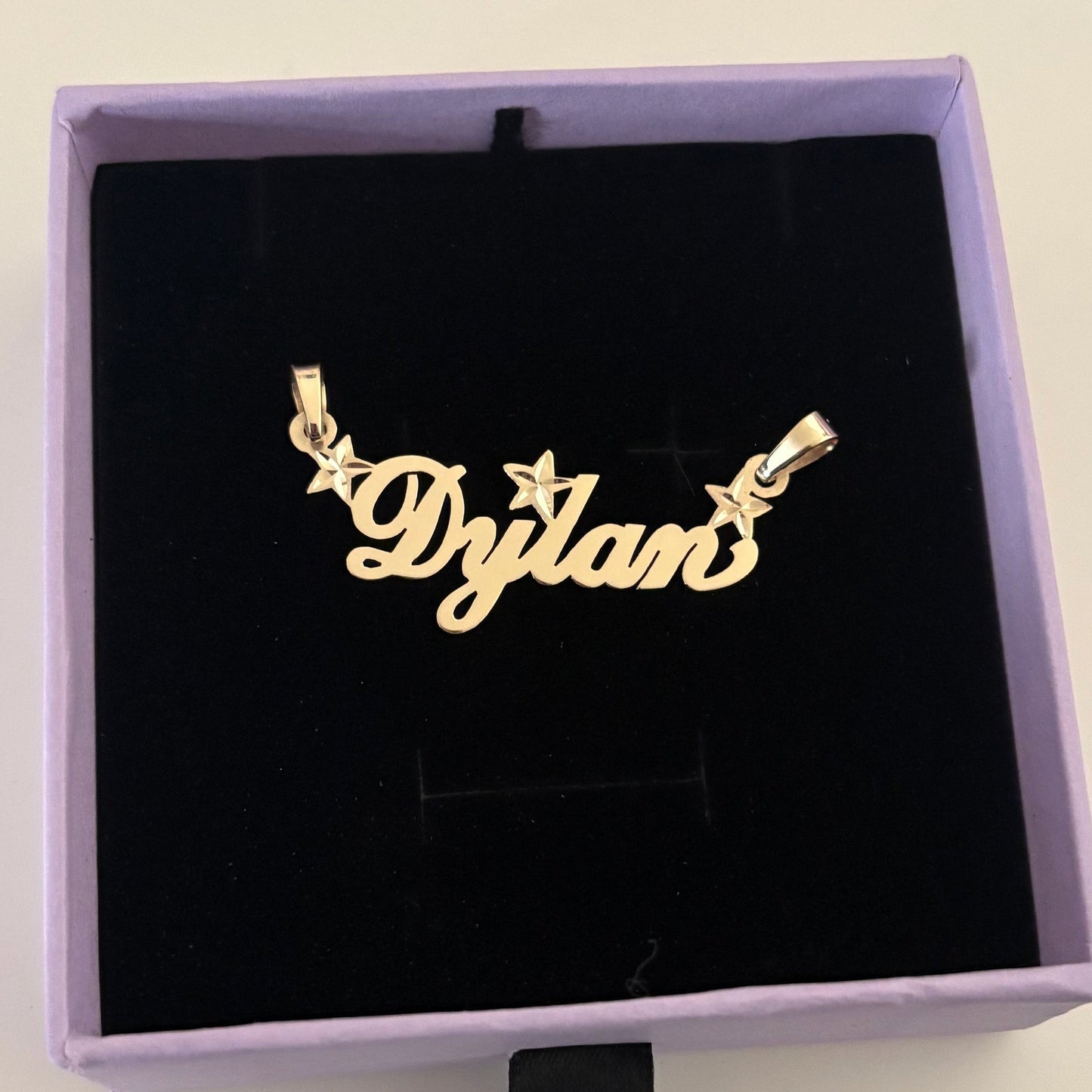 14K Gold Custom Nameplate Pendant – Personalized Name Design