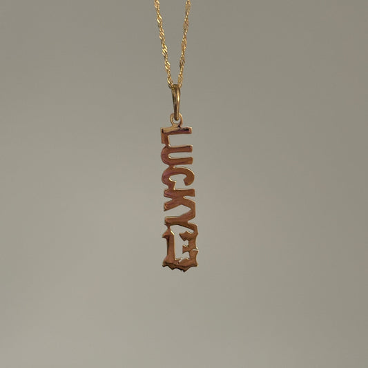 14K Yellow Gold “Lucky 13” Vertical Charm