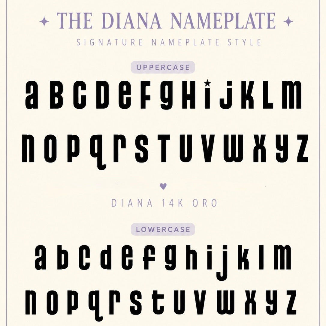 The Diana Nameplate | Signature 14K Gold Custom Nameplate