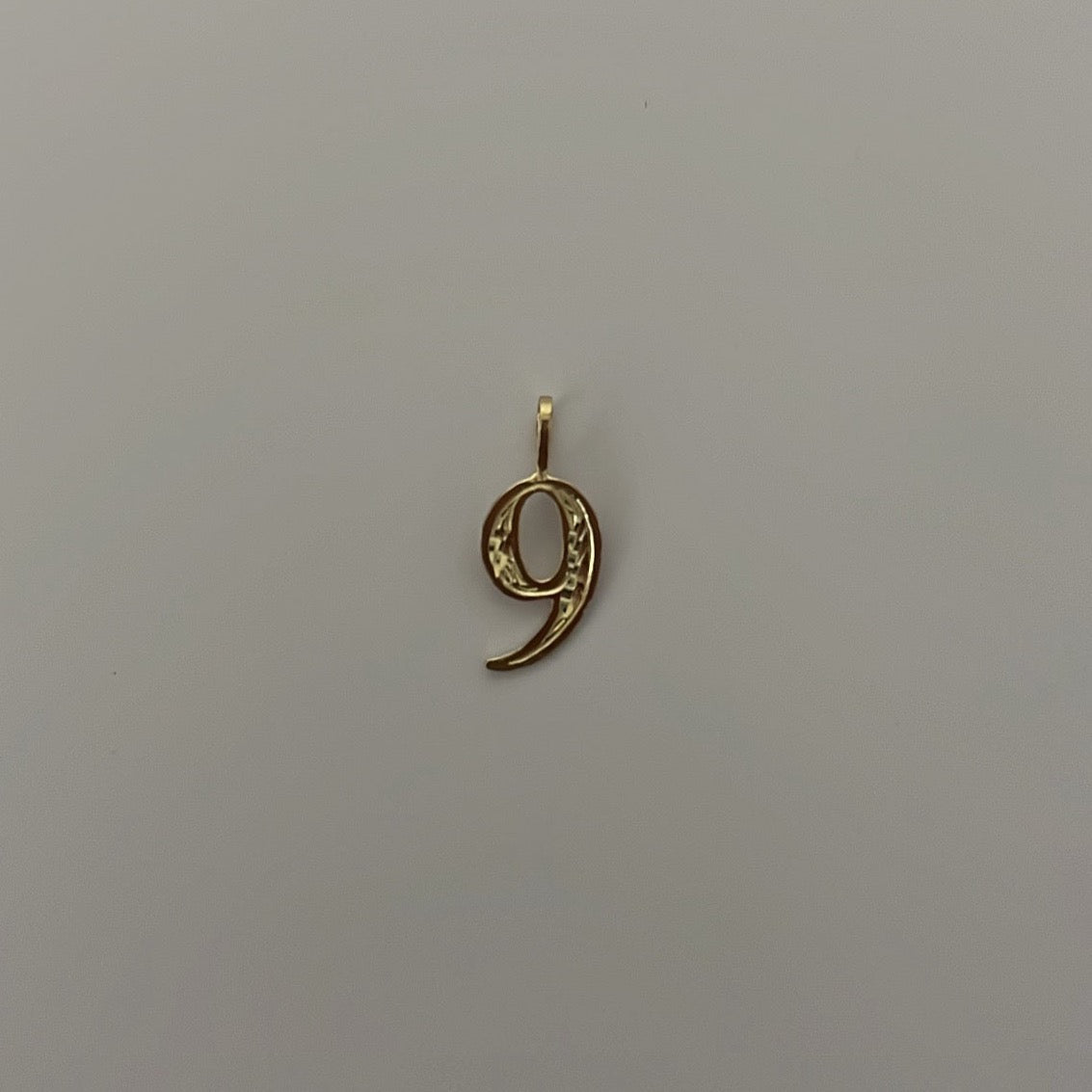 14k solid gold diamond-cut number charms