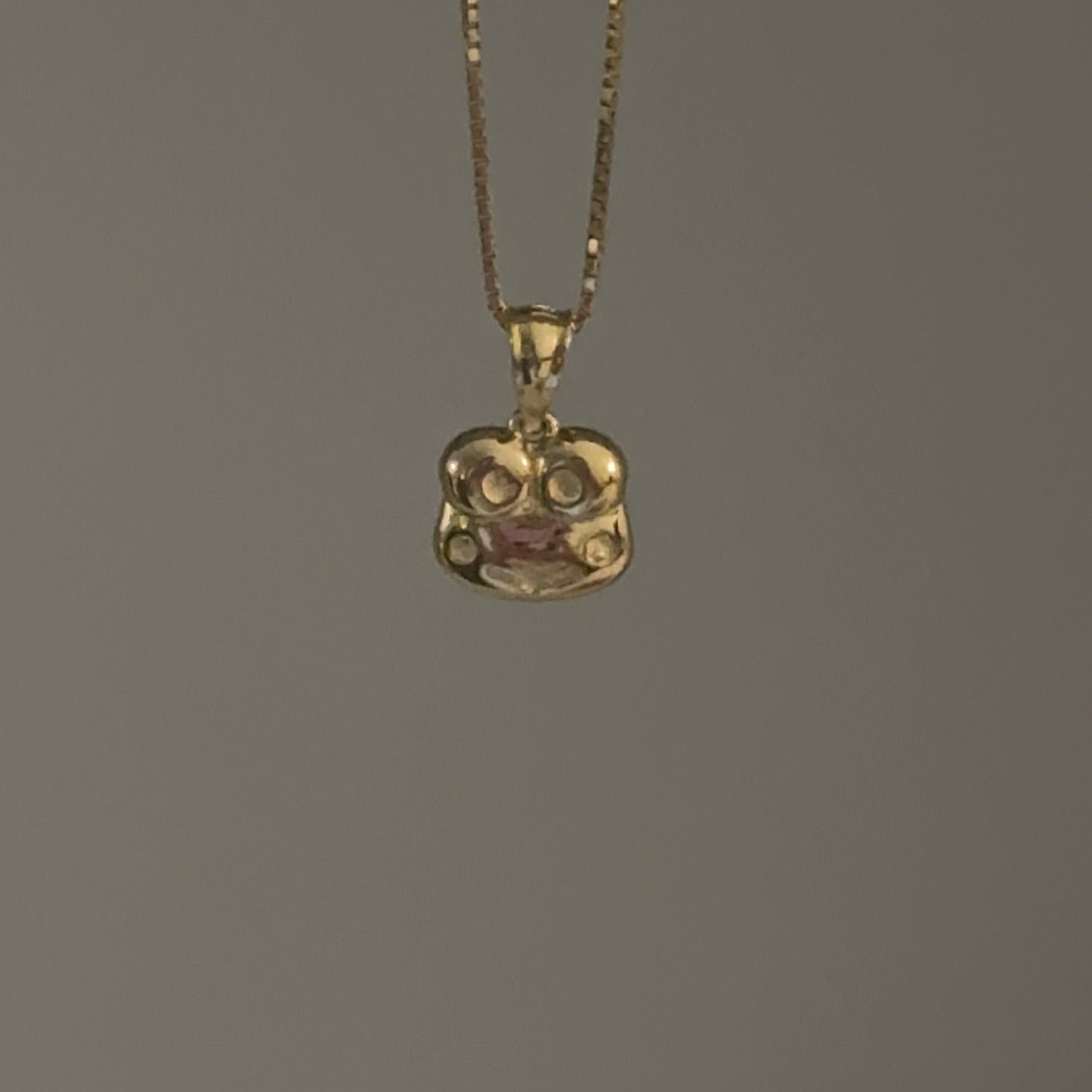 14K Gold Keroppi Charm – 3D Head Design