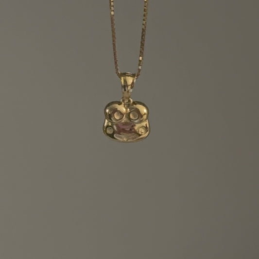 14K Gold Keroppi Charm – 3D Head Design