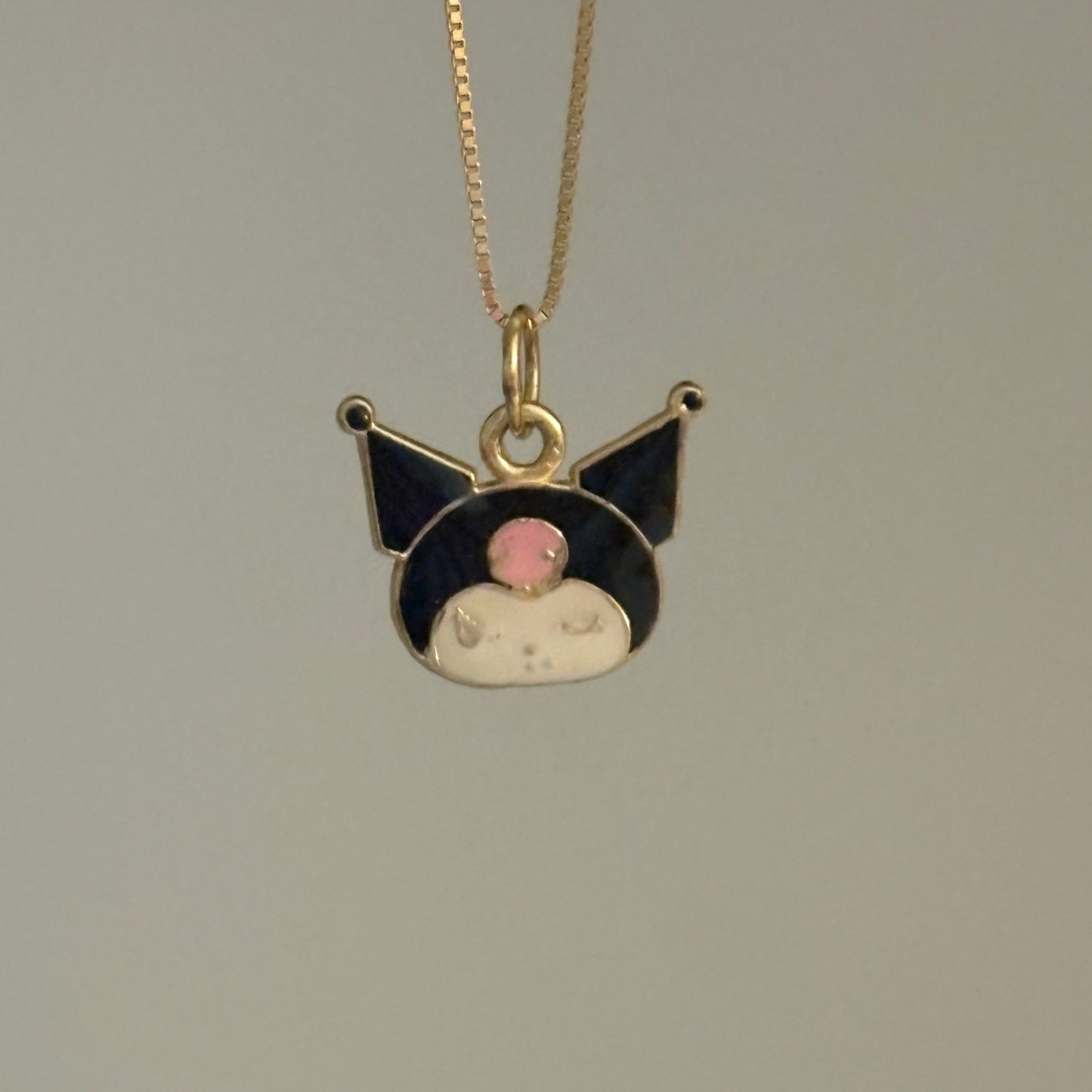 14K Yellow Gold Pre-Loved Enamel Kuromi Head Charm