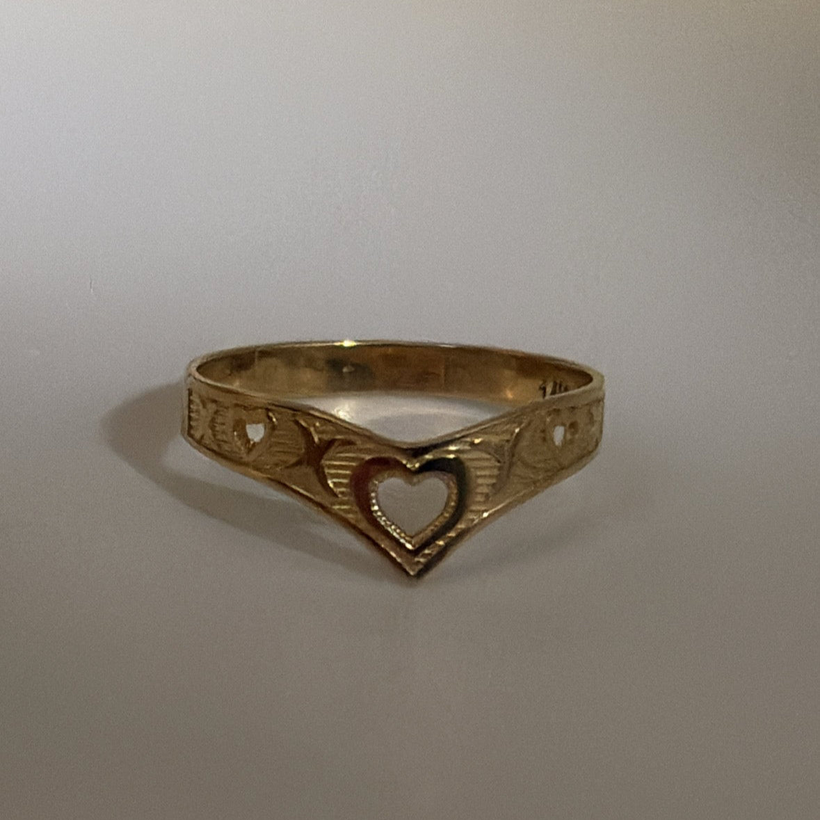 chevron heart ring 