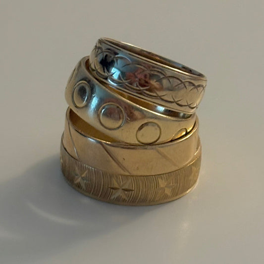Antique & Vintage 10K & 14K Gold Engraved Bands (Sold Individually)