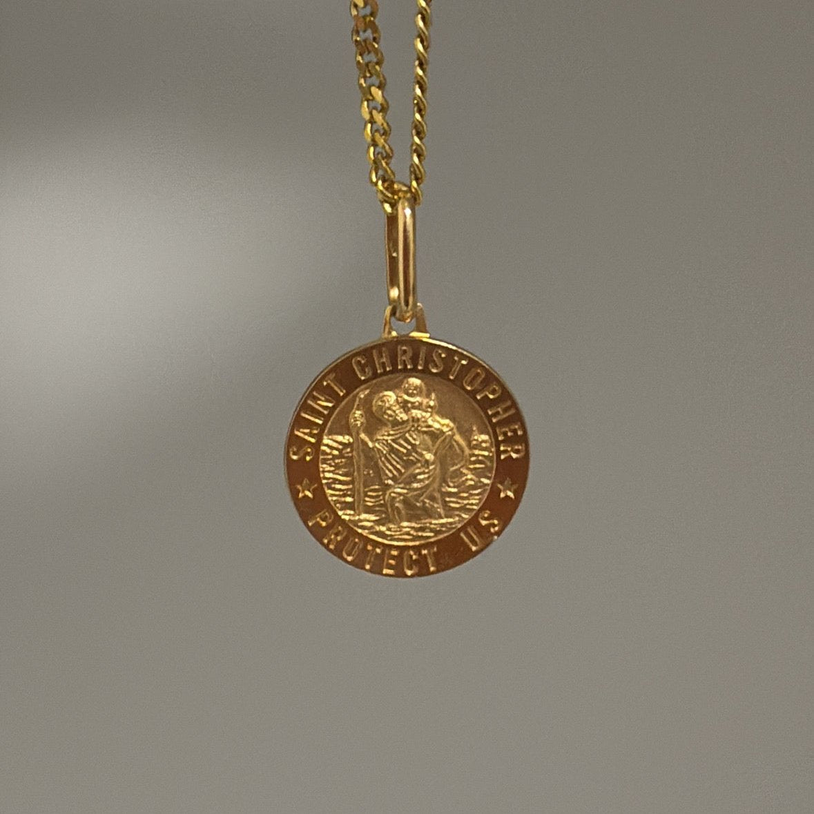 14K Saint Christopher medallion