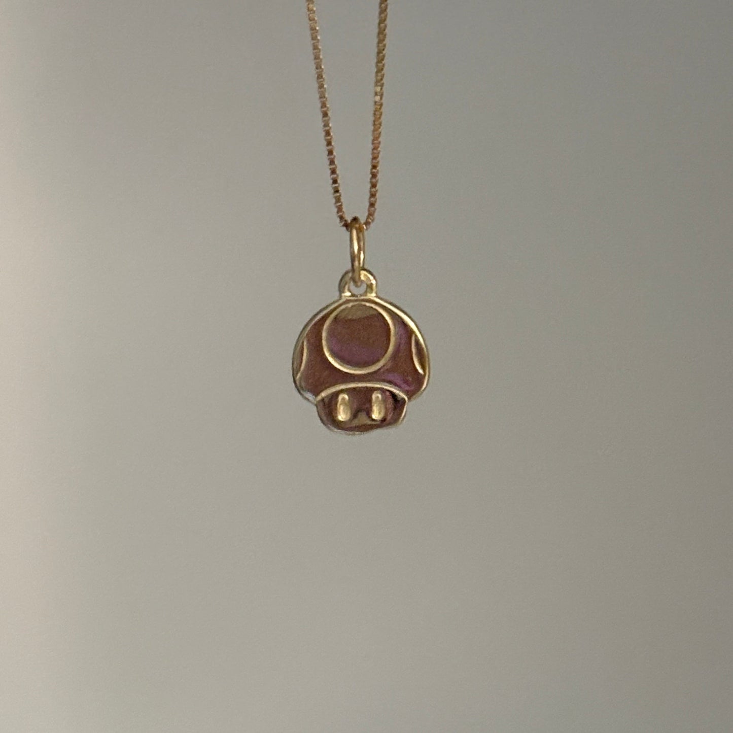 14K Yellow Gold Mario-Style Mushroom Charm