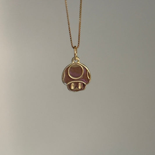 14K Yellow Gold Mario-Style Mushroom Charm