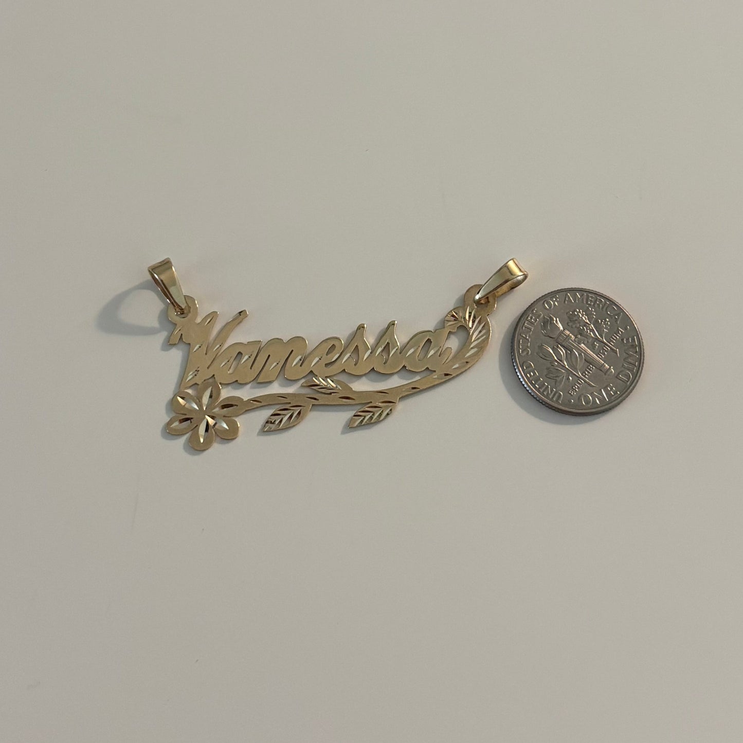 14K Gold Vanessa Nameplate – Style 34 (Ready to Ship)