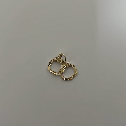 14K solid gold handcuffs charm