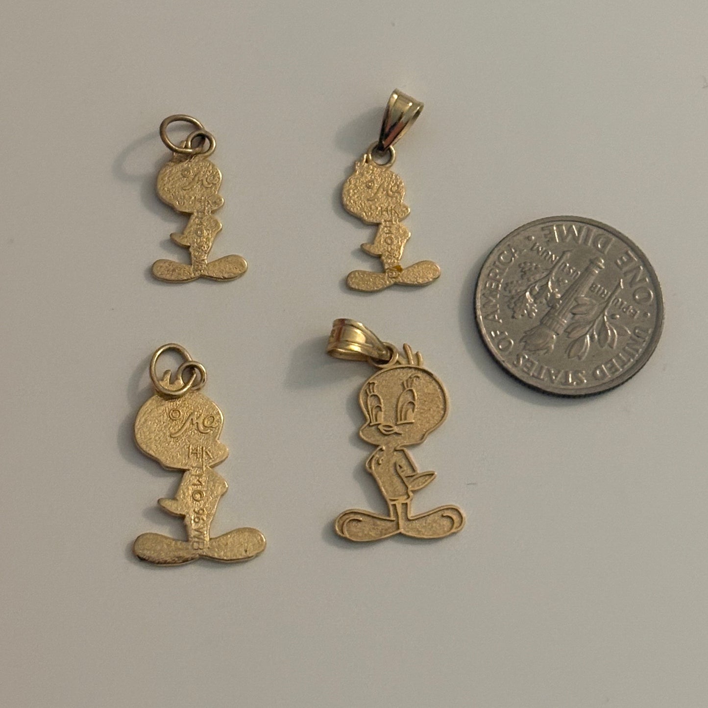 Vintage 14K Gold Tweety Bird Charms by Michael Anthony — 1996 WB Licensed, Rare Collectible