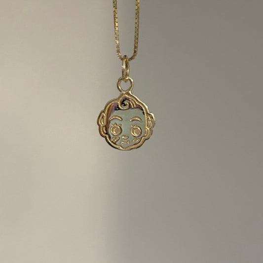 14K Gold Baby Face Charm