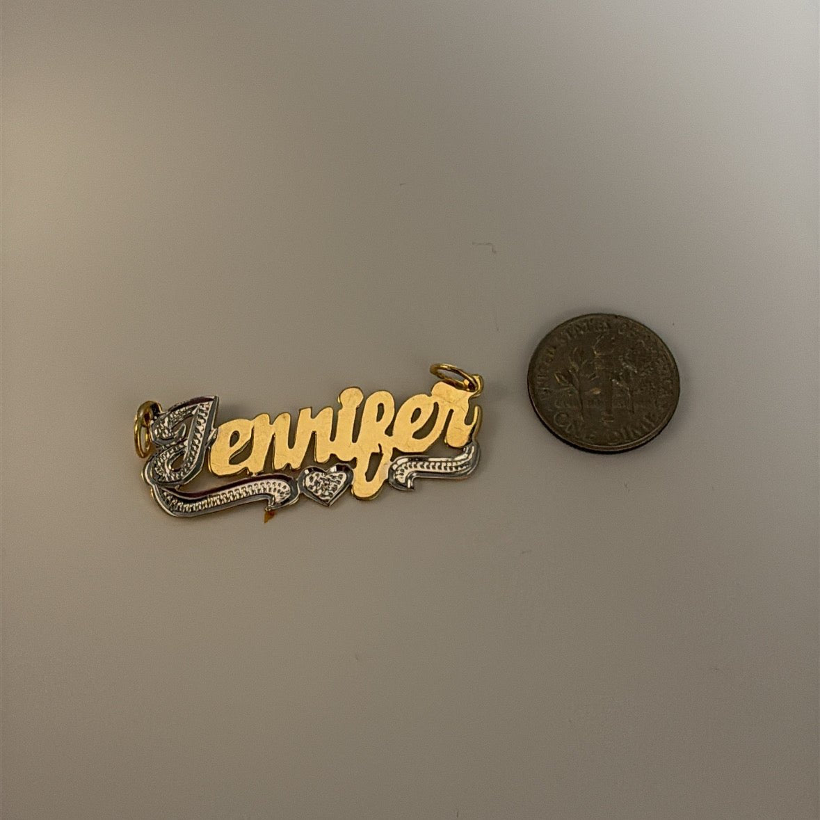 14k gold vintage Jennifer nameplate