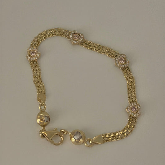 14k pink heart bracelet