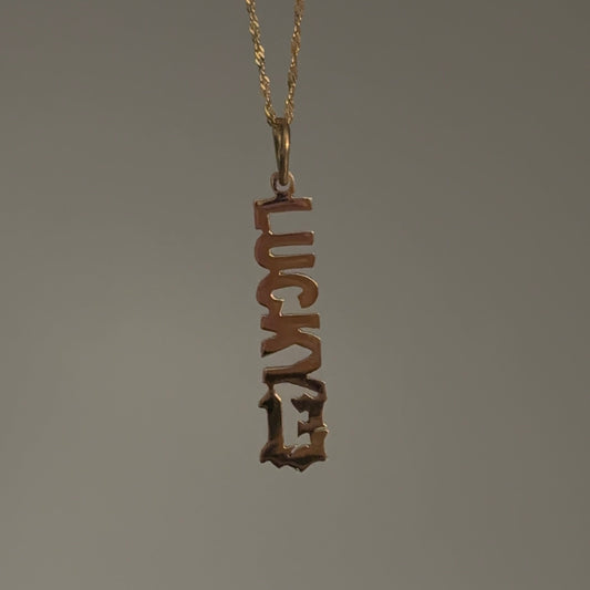 14K Yellow Gold “Lucky 13” Vertical Charm