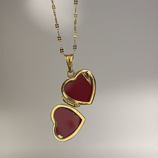 14k solid gold  heart locket charm